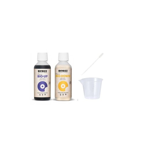 BioBizz pH+ Plus 250 ml &  pH- Minus 250 ml + Pipette & Messbecher