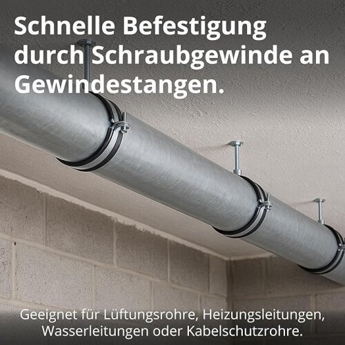 Rohrschelle 80mm mit Gummidichtung für Lüftungskanäle
