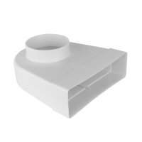 PVC Umlenkstück Rundrohr 125 mm auf Flachkanal...