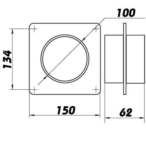 PVC Montageflansch für Rundrohre 100 mm (151)