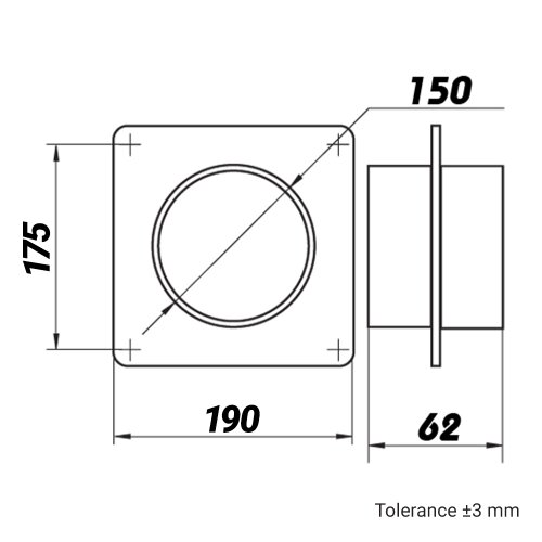 PVC Montageflansch für Rundrohre 150 mm (353)