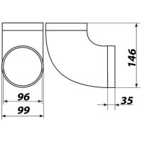 PVC Bogen 90° für Rundrohre 100 mm (121)