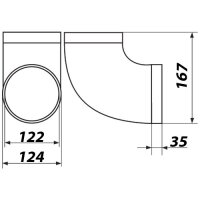 PVC Bogen 90° für Rundrohre 125 mm (222)