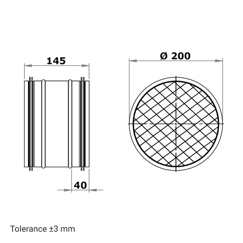 Grobstaubfilter rund 200 mm für Zuluft
