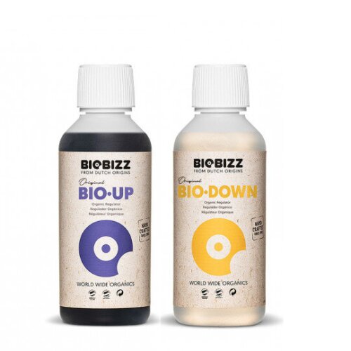 BioBizz pH+ Plus 1 L &  pH- Minus 1 L + Pipette & Messbecher
