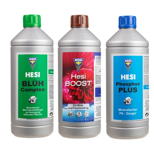 Hesi Dünger-Set Blütephase (Boost 500ml, BlühComplex 500ml, Phosphor 500ml)