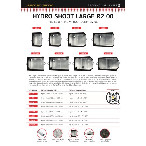 Secret Jardin Hydro Shoot 240W R2.00 (238x120x200 cm)