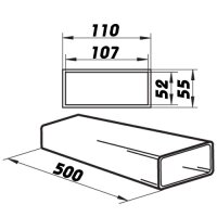 PVC Flachkanal 110x55 mm Länge 500 mm