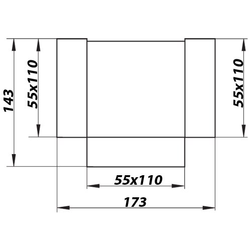 Flachkanal T-Stück 110x55 mm (535)
