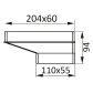 Flachkanal Reduzierstück für 204x60 mm auf 110x55 mm (5181)