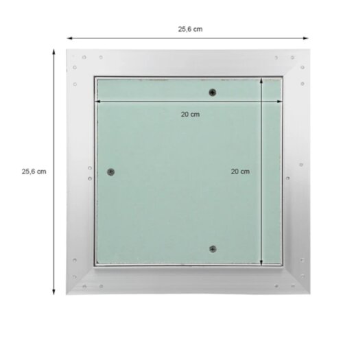 Revisionsklappe GK-Einlage 200x200 mm mit Rahmen aus Aluminium