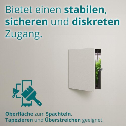 Revisionsklappe GK-Einlage 200x200 mm mit Rahmen aus Aluminium