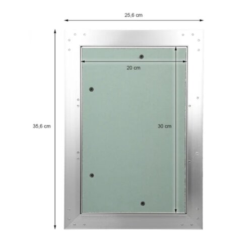 Revisionsklappe GK-Einlage 200x300 mm mit Rahmen aus Aluminium