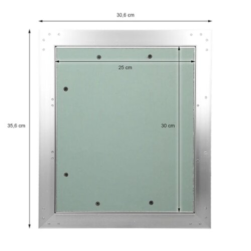 Revisionsklappe GK-Einlage 250x300 mm mit Rahmen aus Aluminium