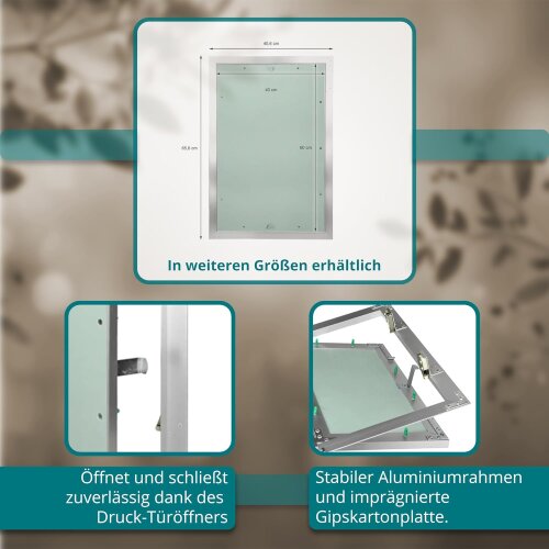 Revisionsklappe GK-Einlage 400x600 mm mit Rahmen aus Aluminium