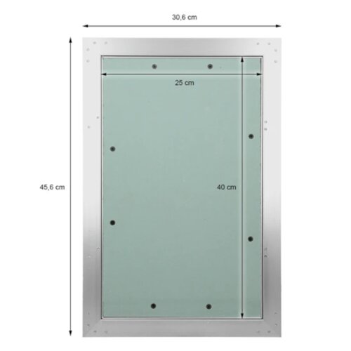 Revisionsklappe GK-Einlage 250x400 mm mit Rahmen aus Aluminium