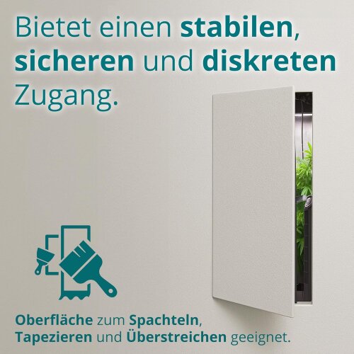 Revisionsklappe GK-Einlage 250x400 mm mit Rahmen aus Aluminium