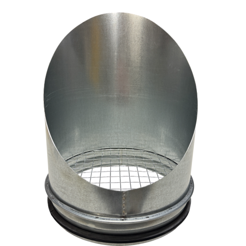 Ausblasstutzen 45°- 125mm mit Schutzgitter und EPDM-Dichtung