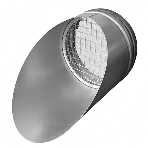 Ausblasstutzen 45°- 160mm mit Schutzgitter und EPDM-Dichtung