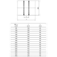 Segeltuchstutzen 250 mm elastisches Verbindungsstück