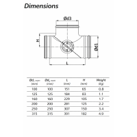 Bypass-Klappe 150 mm (Luftstrom-Regler)