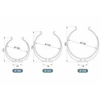 PVC Halter für 150 mm Rundrohre