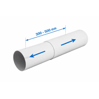 PVC Rundrohr teleskopisch 150 mm Länge 300-500 mm