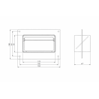 Flachkanal Wandflansch mit Rückschlagklappe 110x55 mm