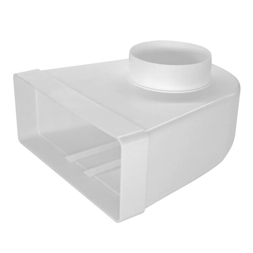 PVC Umlenkstück Rundrohr 100 mm auf Flachkanal 220x90 mm