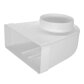 PVC Umlenkst&uuml;ck Rundrohr 125 mm auf Flachkanal 220x90 mm