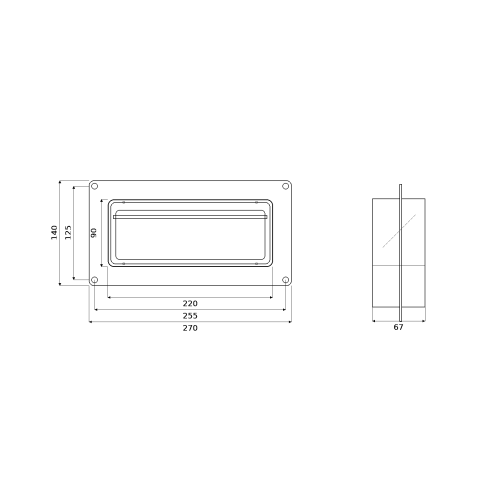 Flachkanal Wandflansch mit Rückschlagklappe 220x90 mm