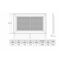 Abluftgitter Kunststoff 150x150 mm weiß