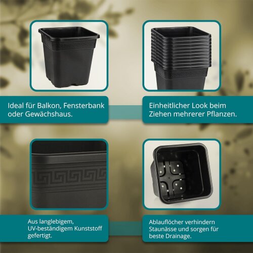 Topf viereckig 14,2 x 14,2 x 14,5cm (2L)