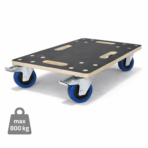 Rollbrett Möbelroller 35 x 50 cm aus Multiplex mit Feststellbremsen Traglast 800 kg