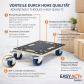 Rollbrett Möbelroller 60 x 80 cm aus Multiplex Traglast 800 kg ohne Bremse