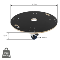 Rollbrett Möbelroller rund Ø 77 cm aus...