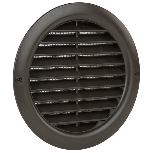 Lüftungsgitter rund Kunststoff 150 mm, braun, inkl. Insektenschutz