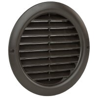 Lüftungsgitter rund Kunststoff 150 mm, braun, inkl....