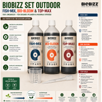 BioBizz Set Outdoor (Fish-Mix, Bio-Bloom, Top-Max 0,5L) +...