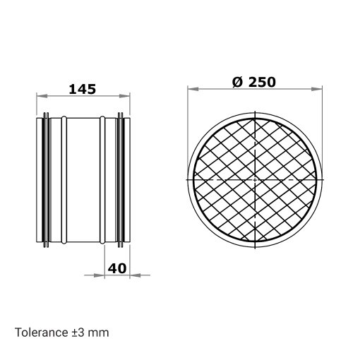 Grobstaubfilter rund 250 mm für Zuluft
