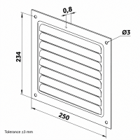 Lüftungsgitter Metall 250x250 mm mit Insektenschutz...