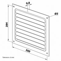 Lüftungsgitter Metall 300x300 mm mit Insektenschutz...